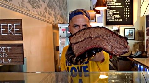 Slab bbq - This barbecue joint is making incredible sandwiches in a 90s, hip hop atmosphere. Here Guy finds the very first rib sandwich in the history of DDD. The McDowell is made with their deboned smoked ...